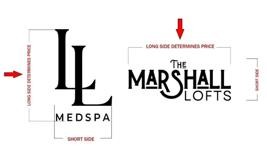 Diagram showing the layout of 'The Marshall Lofts' with branding elements and directional arrows.