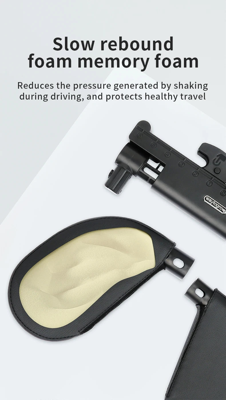 Foam memory pad with black frame on a white background, featuring text about slow rebound foam.