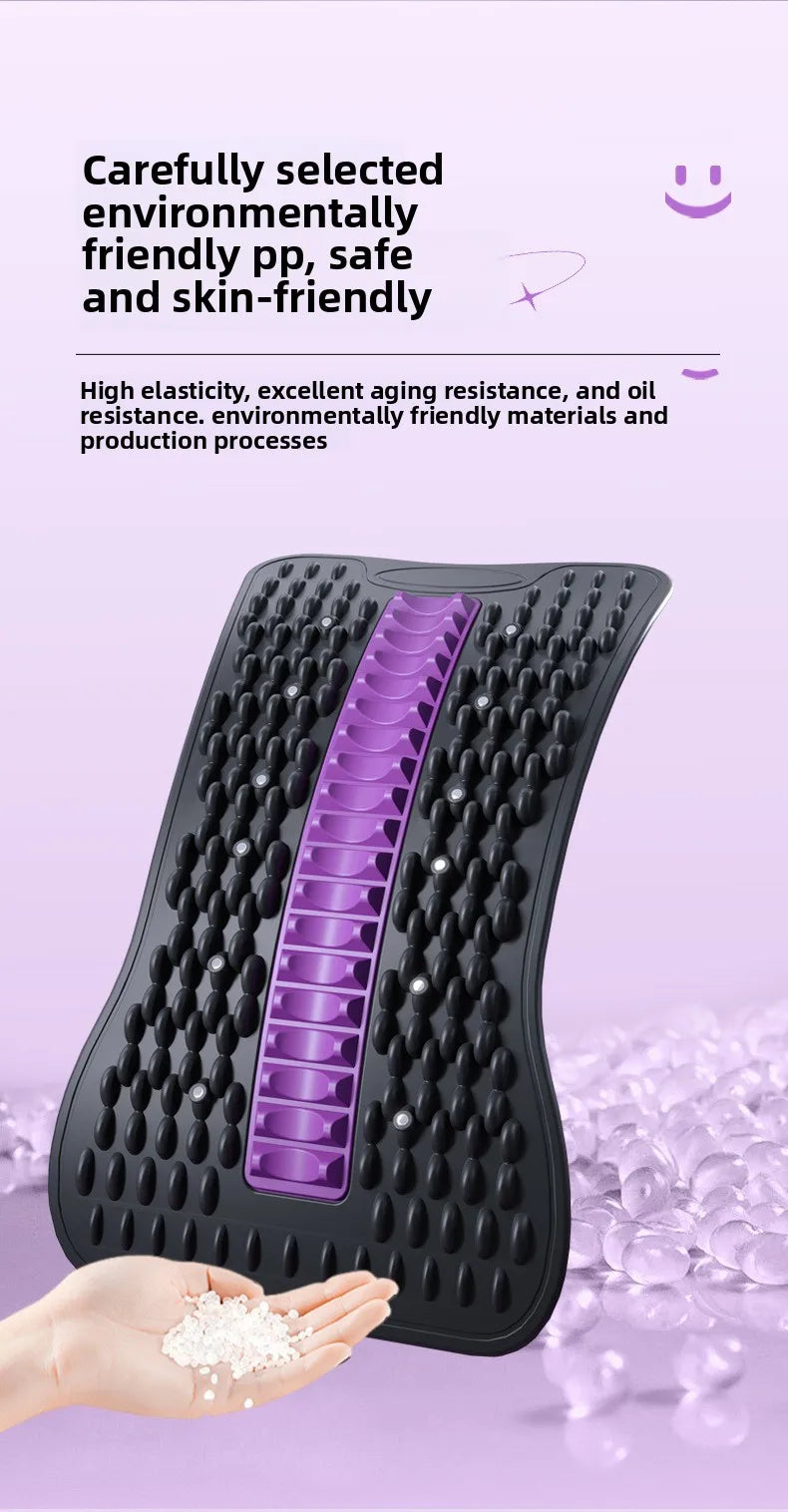 Black and purple textured product with a hand holding a small amount of white powder on a light purple background.
