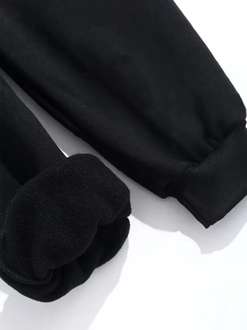 Street Trendy Cool Style Men's Loose Legged Sports Pants Printed Sanitary Pants Daily Casual Drawstring Knitted Pants