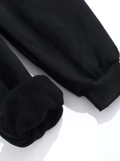 Street Trendy Cool Style Men's Loose Legged Sports Pants Printed Sanitary Pants Daily Casual Drawstring Knitted Pants