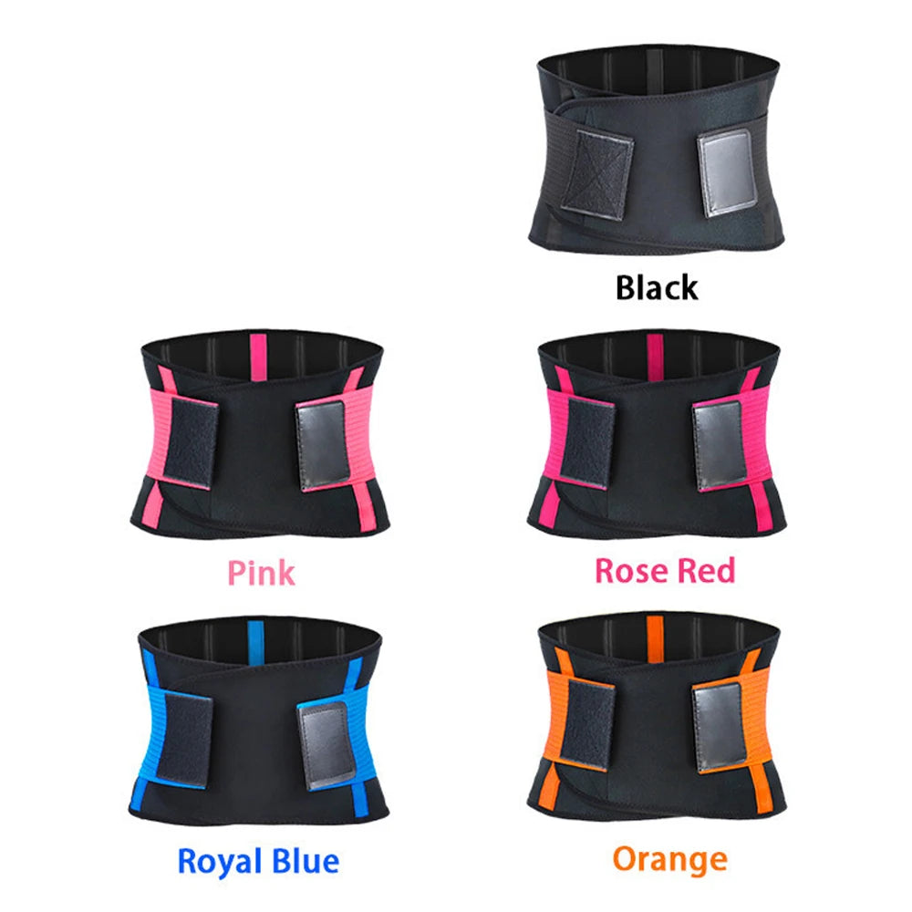Black waist trainer with color options labeled on a white background