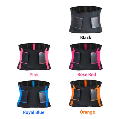 Black waist trainer with color options labeled on a white background