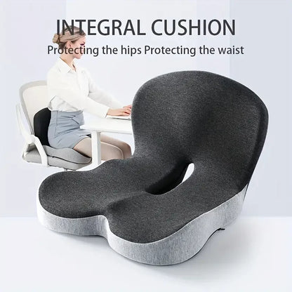 Gray seat cushion with text 'Integral Cushion' on a white background
