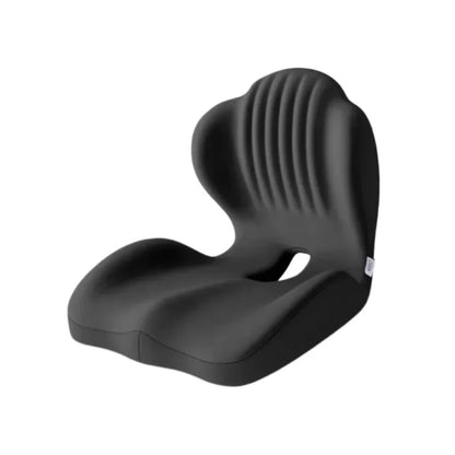 Black car seat booster on a white background