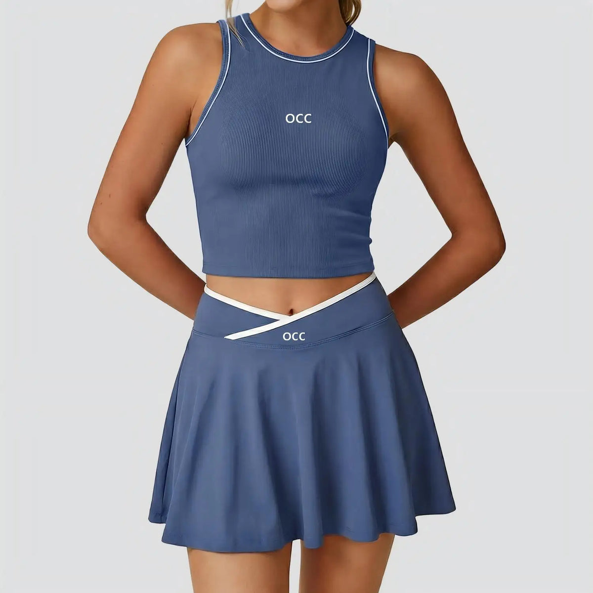 Tennis skirt set, golf half body patchwork skirt
