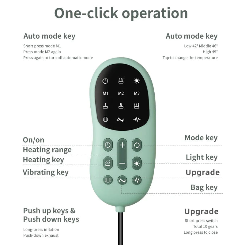 Control panel with labeled keys for one-click operation on a white background
