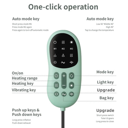 Control panel with labeled keys for one-click operation on a white background