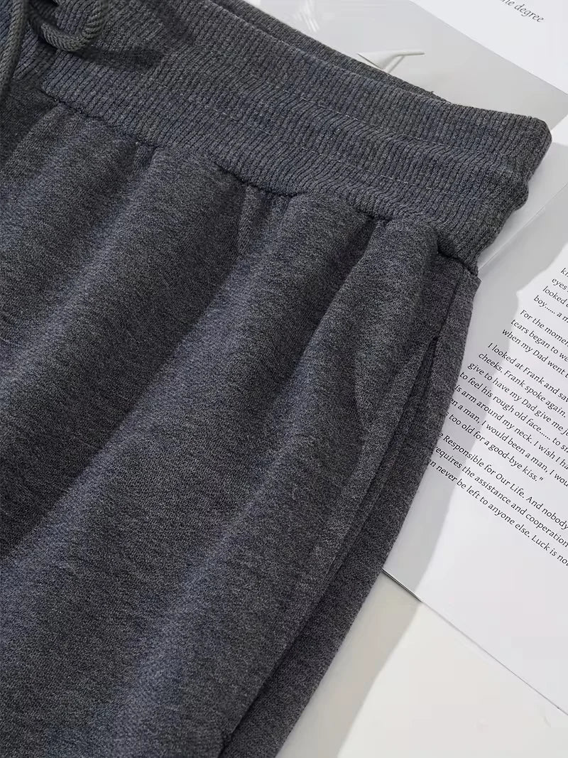 Street Trendy Cool Style Men's Loose Legged Sports Pants Printed Sanitary Pants Daily Casual Drawstring Knitted Pants