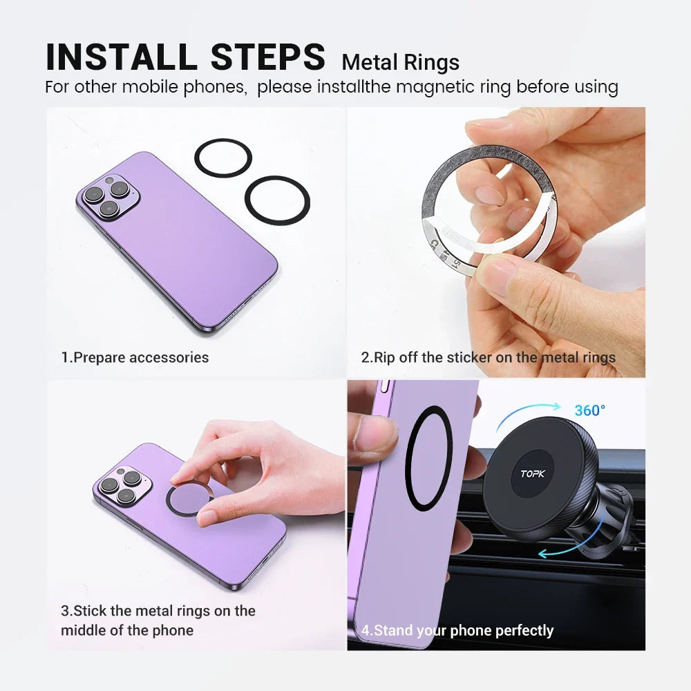 TOPK Magnetic Car Phone Holder Air Vent Car