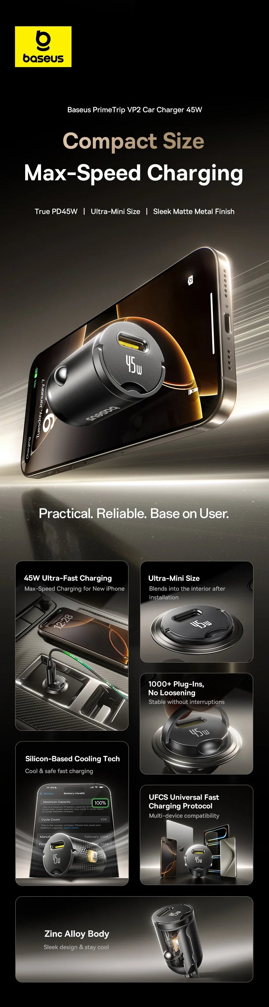 Baseus 45W Mini Car Charger