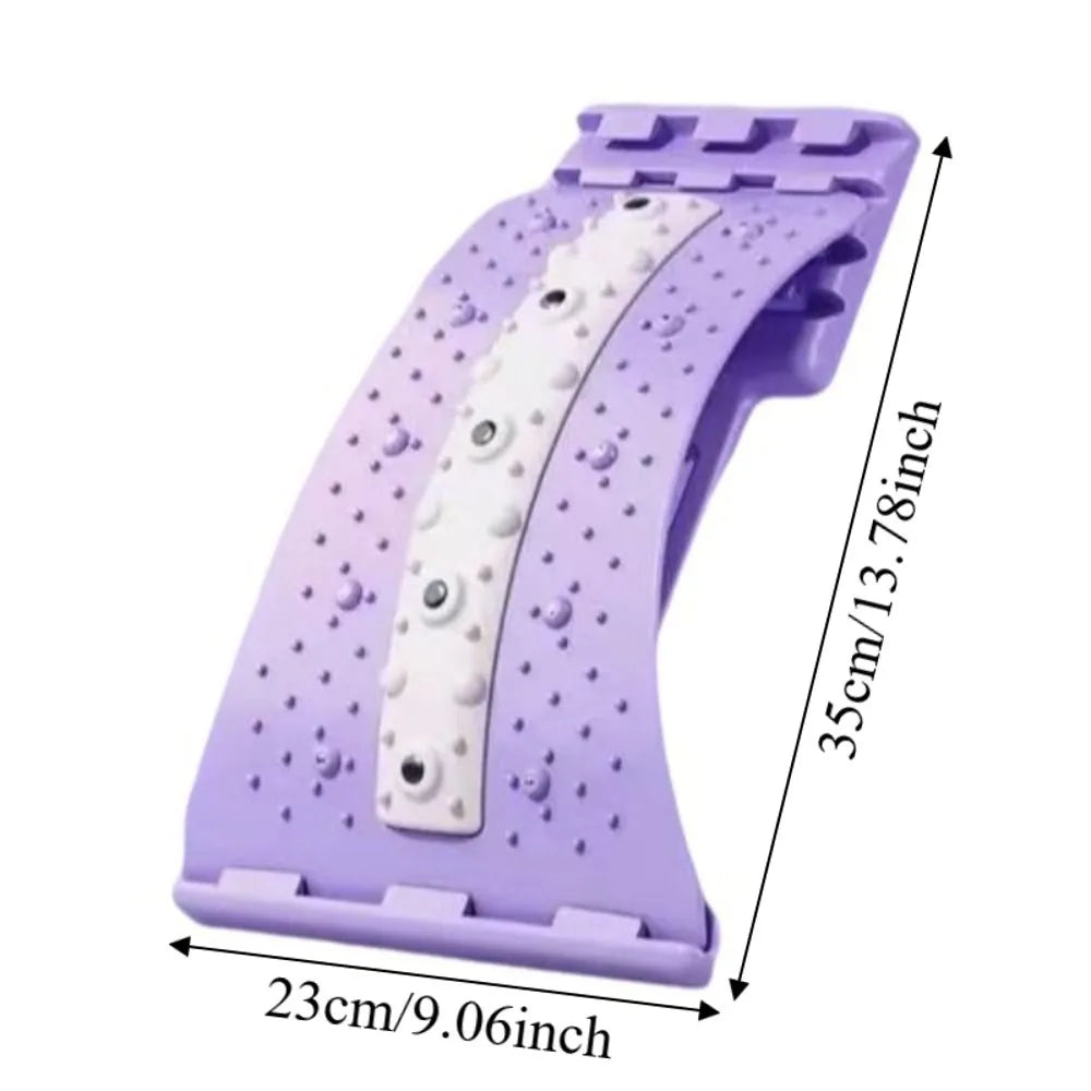Purple and white textured arch support gel pad with dimension markings showing 35cm length and 23cm width on a white background.