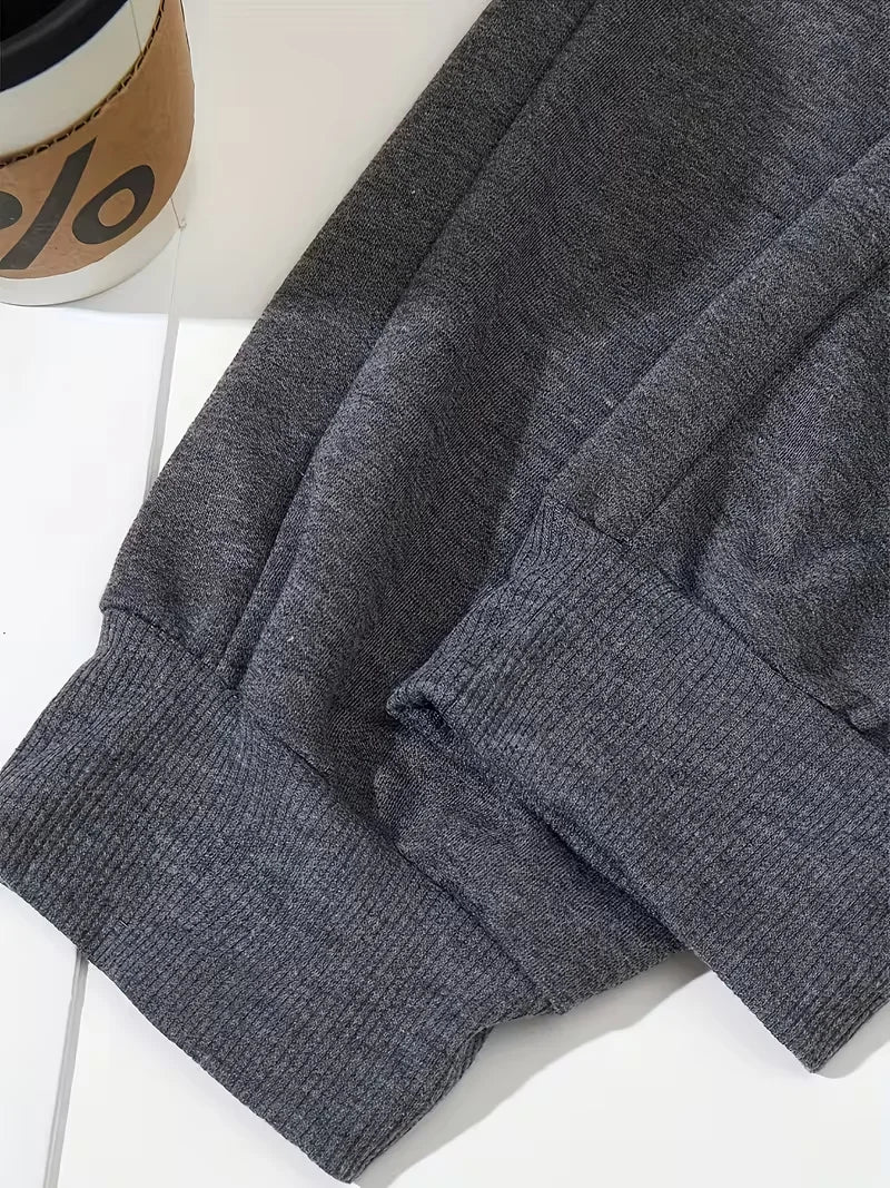 Street Trendy Cool Style Men's Loose Legged Sports Pants Printed Sanitary Pants Daily Casual Drawstring Knitted Pants